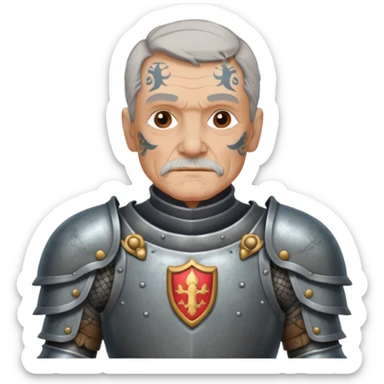 elderly tattooed knight, tattooed shoulder sticker