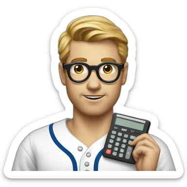 Dodger with a monocle using calculator  sticker