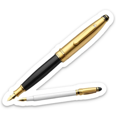 3D academic premium golden black Fountain Pe sticker