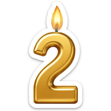 Number € birthday candle  sticker