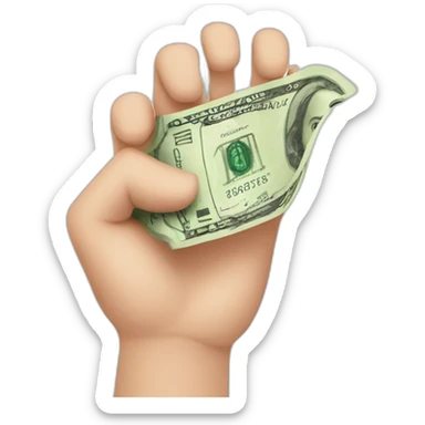 € bill in a hand sticker