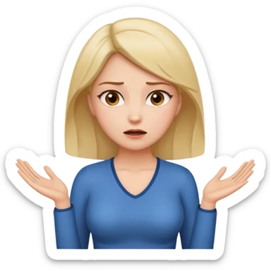 I want the information woman emoji but with the pleading emoji for the face sticker