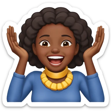 a black girl choking her own neck with her arms but laughing sticker