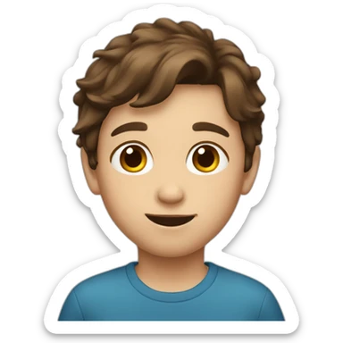 An 8 years old boy with brown hair sticker