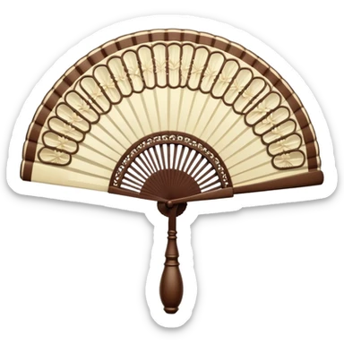 Fan: An open, handheld fan, often associated with opera or classic theatre sticker