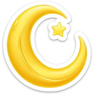 Mealting waning crescent moon make it without face and in yellow coliur sticker