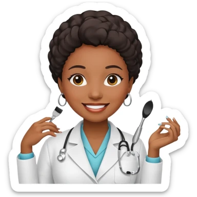Black women beautician sticker