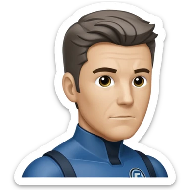 reed richards from fantastic four with grey side burns sticker