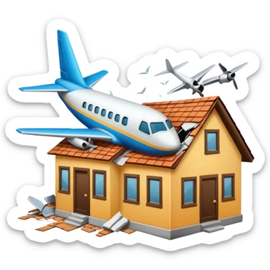 Put a plane hitting a house sticker