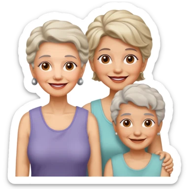 Old Women In Sleeveless, different hairs. sticker