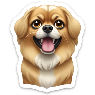 Tan Tibetan spaniel with underbite sticker
