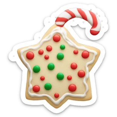 Christmas sugar cookie with red and green sprinkles and white frosting  sticker