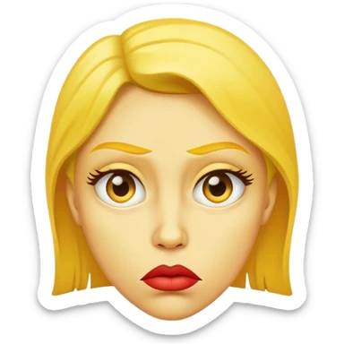 Yellow face pursed lips but slightly annoyed sticker
