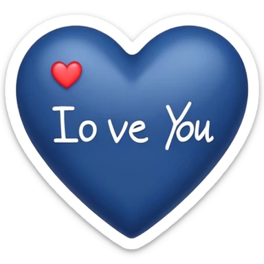 Dark Blue heart with the words I Love You Ry in the middle  sticker