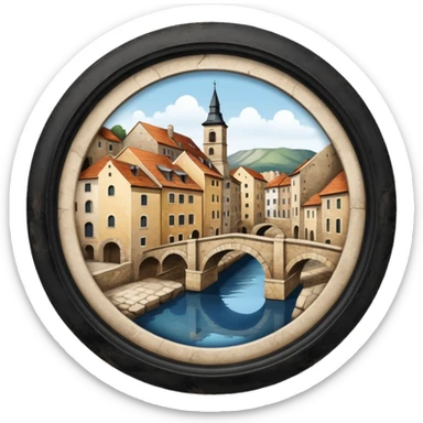 architectural heritage europe round sticker