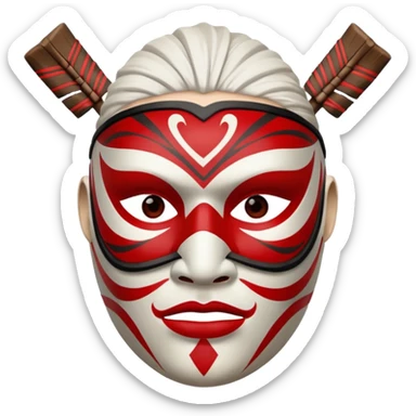 Hilichurl (from Genshin Impact) (half body) (with a white mask with red tribal markings on it)  sticker