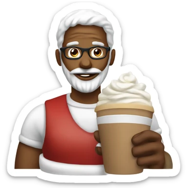 Santa but he is a woke trans barista sticker