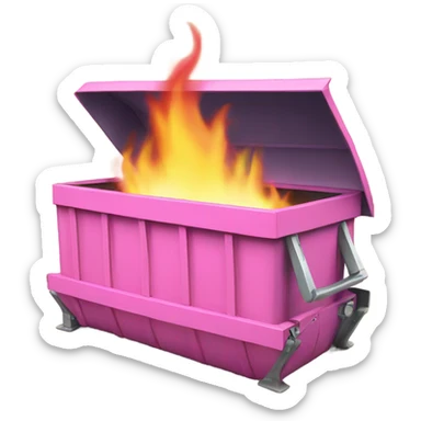 Pink Dumpster fire ; with blueprints burning  sticker