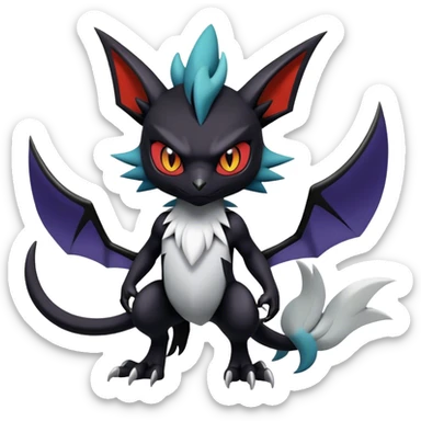 Edgy Cool Litten-Noivern-Noibat-Absol-Pokémon Full Body sticker