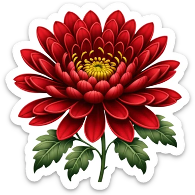 chrysanthemum flower red tattoo sticker