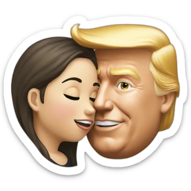 trump kissing his daughter, positivity, inclusiveness sticker