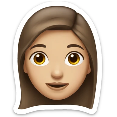 girl brown hair haze eyes sticker