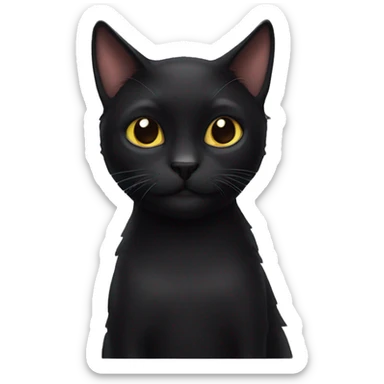 Scootish sorthair black cat non ears sticker