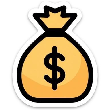 money bag with dollar sign sticker