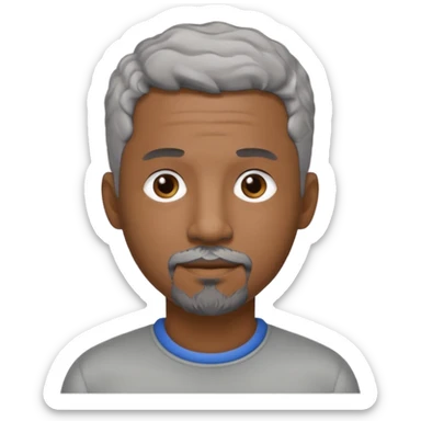 A cool debinaire black man with a very short wavy gray haired crew cut and a very short trimmed goatee beard saying goodnight. sticker