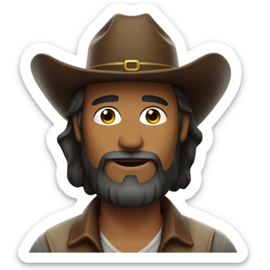 A man with a cowboy hat and beard  sticker