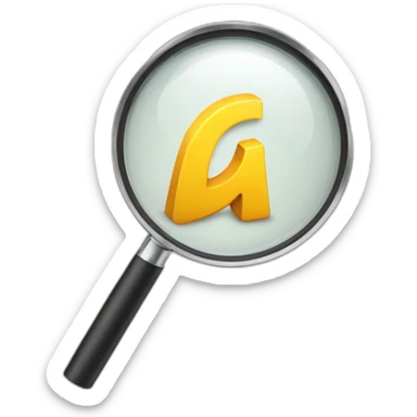 The letter W under a magnifier sticker