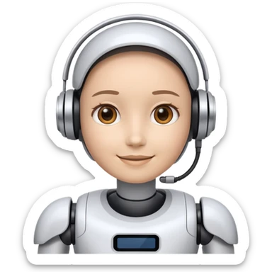 I want an AI chat bot image which represents as chat bot assitant. sticker