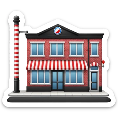 Barbershop building image sticker