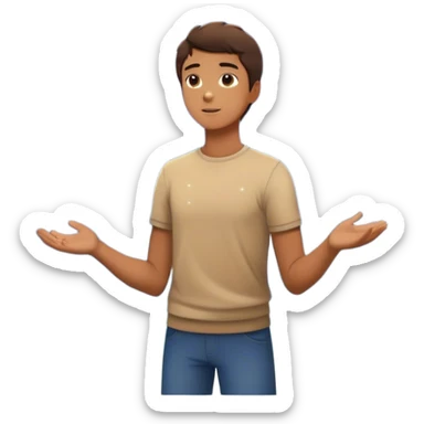 A young man stands in a vast, starry universe, surrounded by floating particles of light. Each particle represents a choice, a moment, a memory—his personal universe. He reaches out, touching one, knowing that everything he does stays in this space forever.  sticker