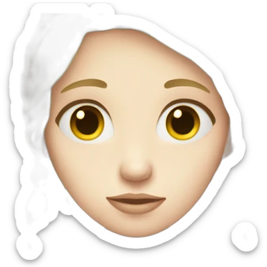 girl with pale skin deeply thinking sticker