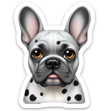 Grey French bulldog with black spots sticker
