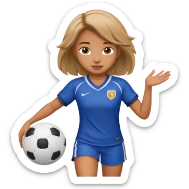 girl tha plays football sticker