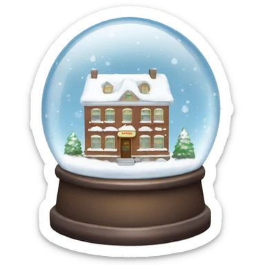 snow globe with snowball in downtown sticker