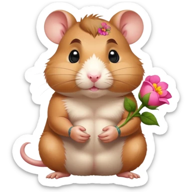 Maybe I’m a burly muscular hamster with flower tattoos sticker