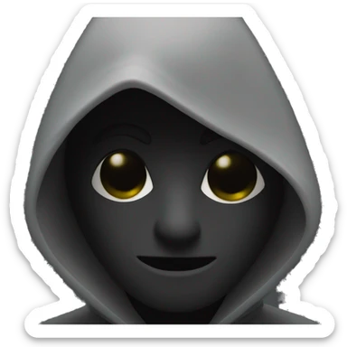 grayscale black mysterious masked hooded man sticker