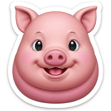 make a emoji of a fat cartoon pig sticker