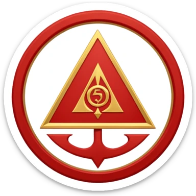 a circular casting sigil inspired by the wizard101 balance school using base color sand and trim color red. A golden scale in the middle as a the main focus  sticker