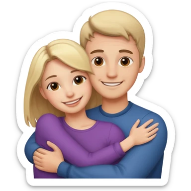 Create a man hug his girlfriend from front sticker