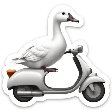 A goose on a scooter sticker