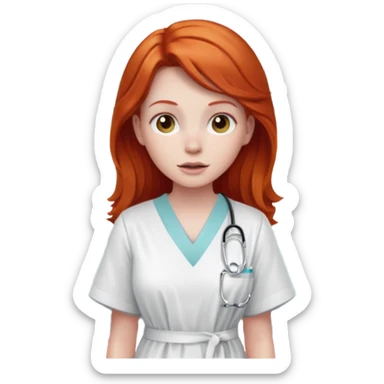 Redhead with ghost hospital  sticker
