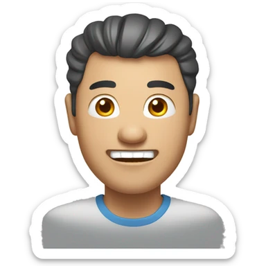 Smiling Mongolian man have a surprised  sticker