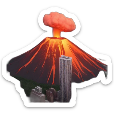 A volcano hits NYC sticker