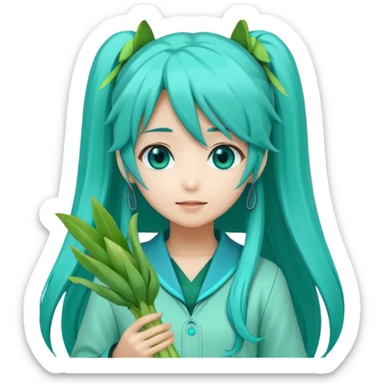 Hatsune Miku with leek sticker