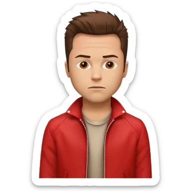 Tyler Durden, wearing red jacket sticker