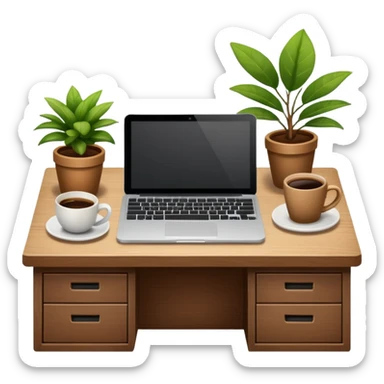 emoji of a cozy desk sticker